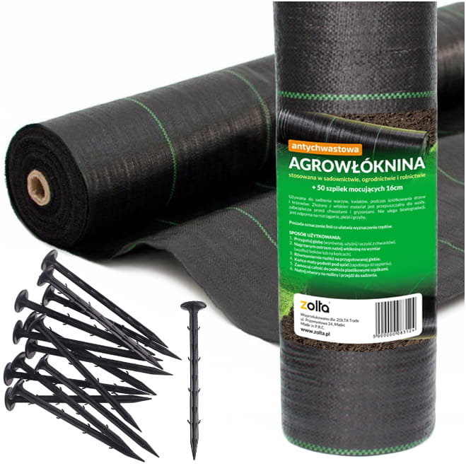 Agrowłóknina 3,2m x 50m 90g agrotkanina 50 szpilek