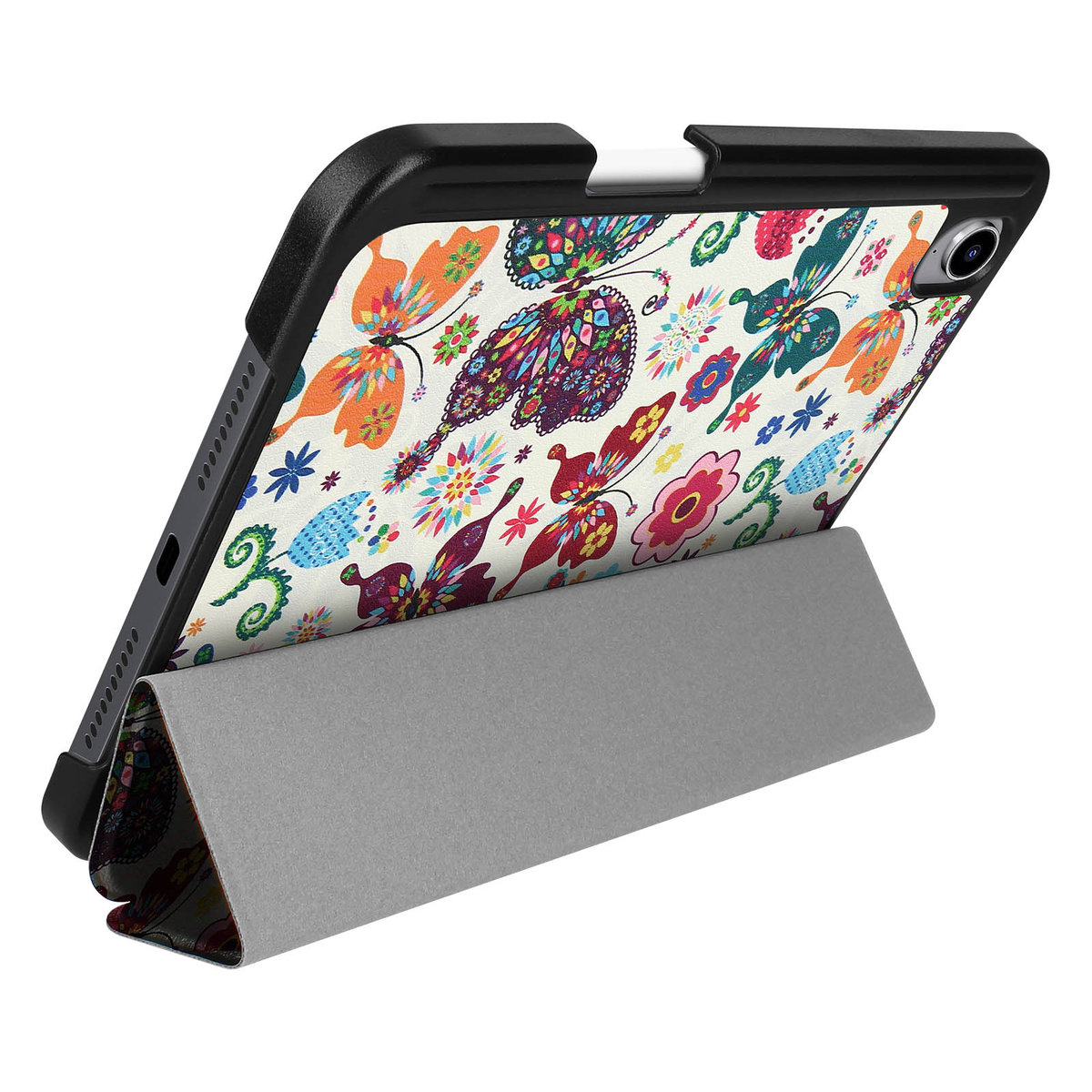 Folio Case Butterflies iPad Mini 2021 Wielopozycyjny uchwyt na wideo i klawiaturę