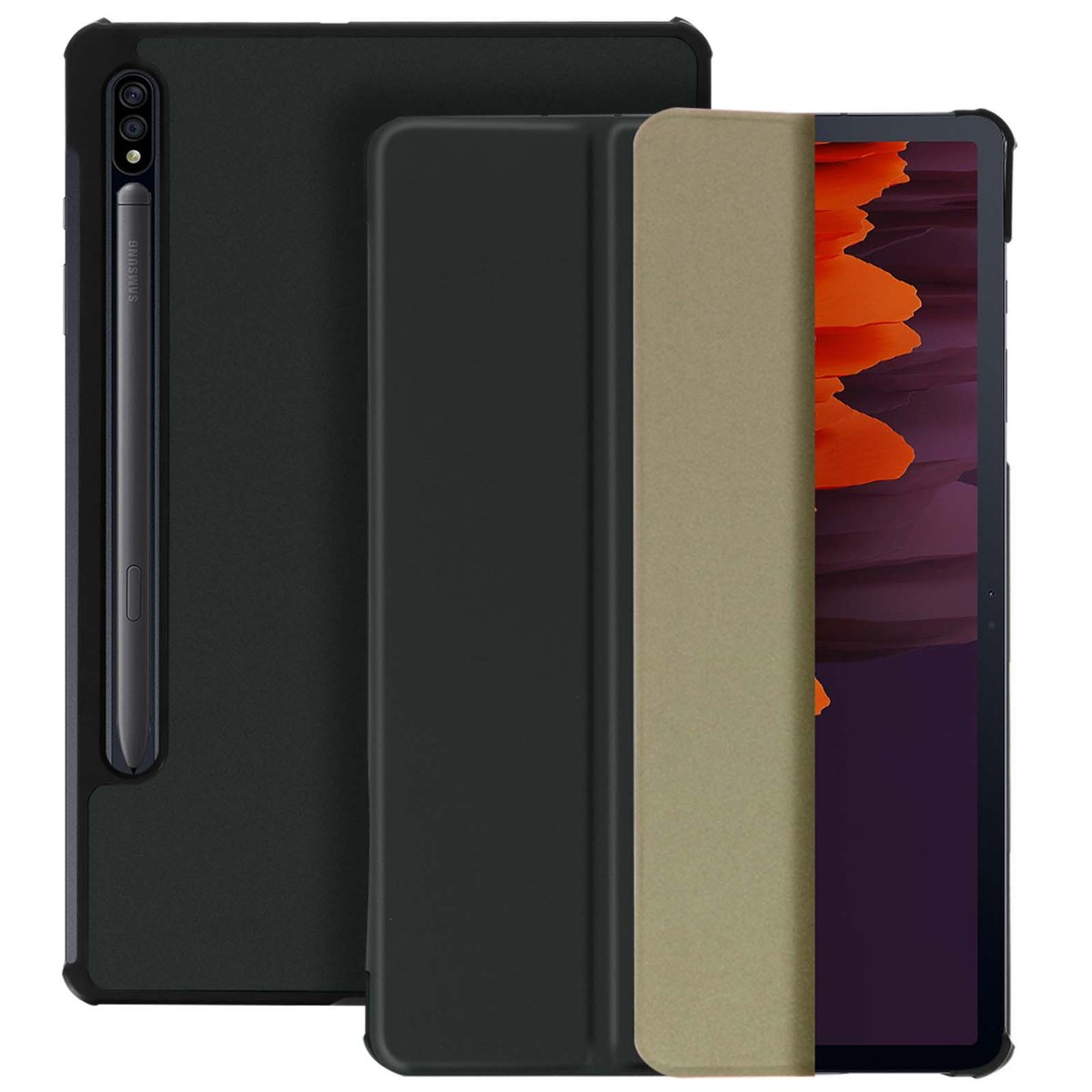Etui do Samsunga Galaxy Tab S7 11.0 z Uchwytem Wideo i Klawiaturą - Czerwone