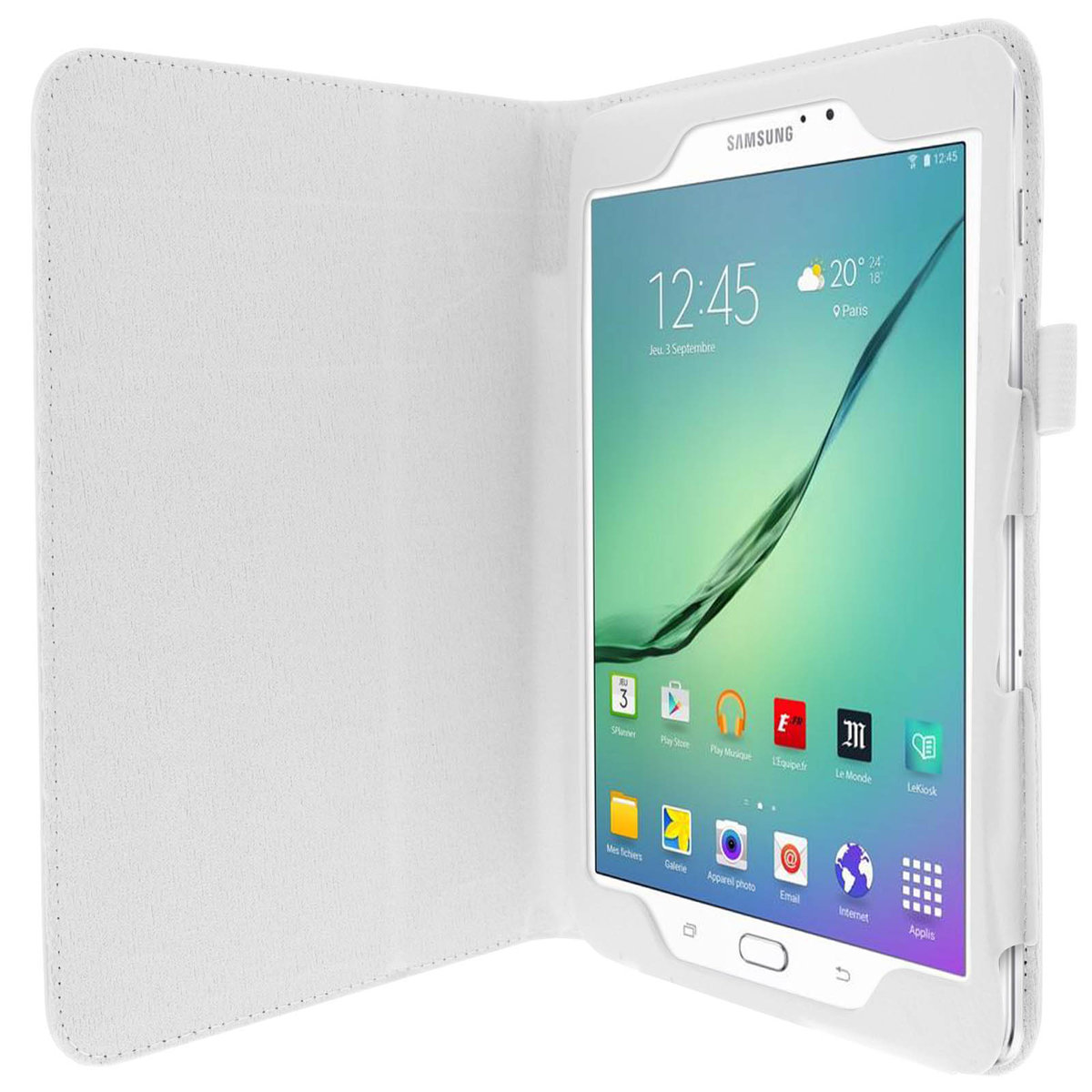 Etui stojące z klapką do Samsung Galaxy Tab S2 8 Ultra-cienkie etui ochronne - białe
