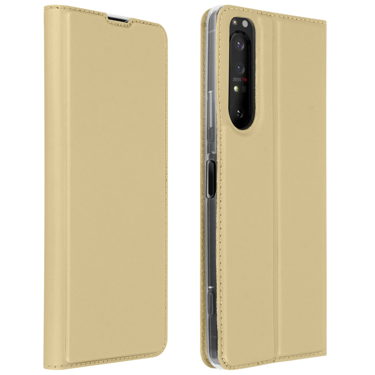 Wąskie etui z klapką, seria Business do Sony Xperia 1 2 - Złoto