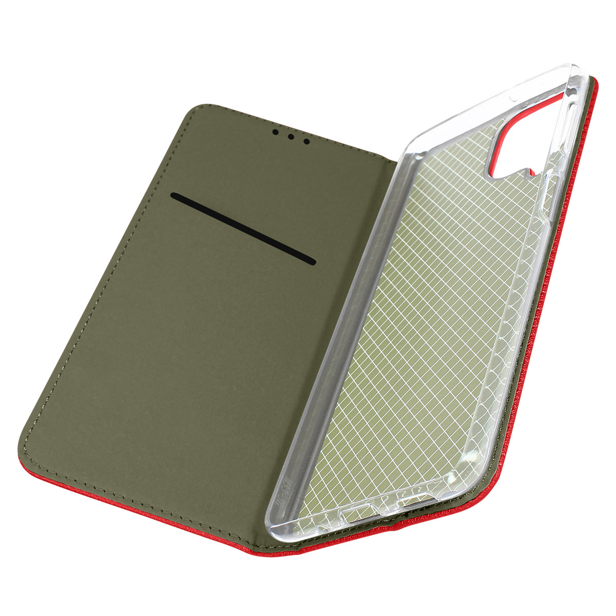 Etui Folio do Samsung Galaxy M53 5G Magnetyczne etui z uchwytem na kartę Podstawka Czerwone