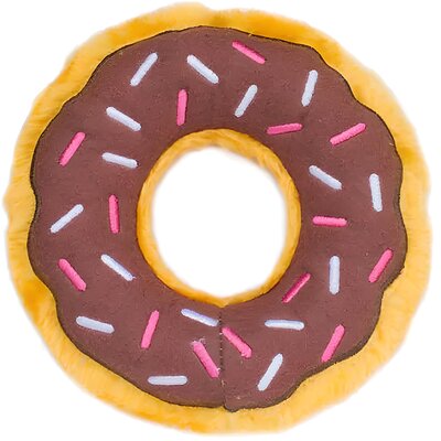 ZippyPaws zippypaws donutz squeaky Plush No-Stuffing Dog Toy Real Treats Chocolate 48 CS ZP255