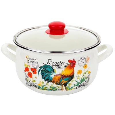 Florina Garnek emaliowany Pyza Kogucik 22 cm 5,3 l 0G0707
