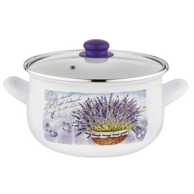 Florina Garnek emaliowany by Emalia Polska Pleszew Lavanda 16 cm 1,9 l