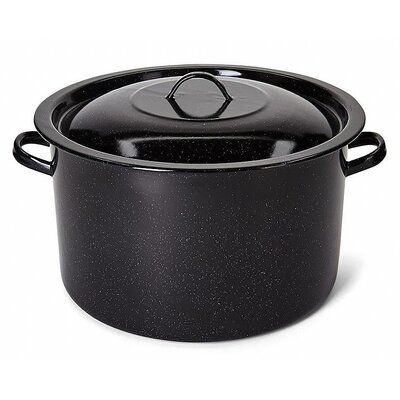 Emalia Polska Pleszew Garnek emaliowany Polska Pleszew do słoików z pokrywką 32 cm 15 l