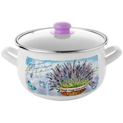 Florina Garnek emaliowany by Emalia Polska Pleszew Lavanda 20 cm 3,8 l