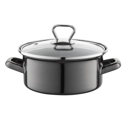 Fl1 GARNEK EMALIOWANY PROSTY NISKI METALICO Z/P 16CM 1,4L 000-GAR-16LOWMETALICO + 000-GAR-16LOWMETALICO