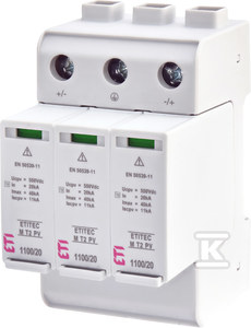 Ogranicznik przepięć T2 (C) do systemów PV ETITEC M T2 PV 1100/20 Y