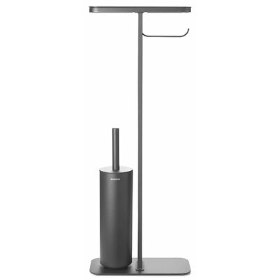 Brabantia Stojak na papier toaletowy i szczotka do WC MindSet ciemnoszary z półką 303043