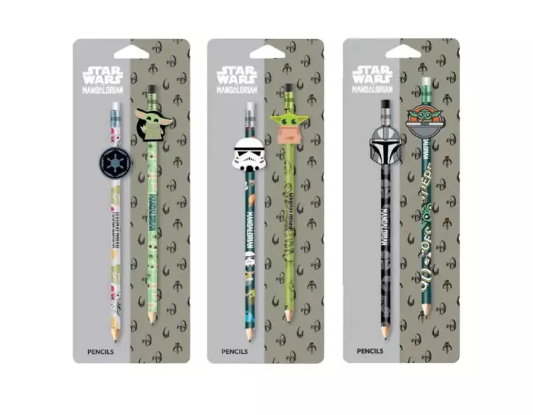 Ołówki z gumową nakładką Disney fashion Mandalorian 2 szt. mix - PATIO