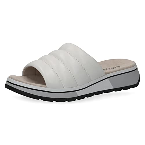 CAPRICE Klapki damskie 9-9-27205-20 płaskie, białe miękkie (Softnap), rozmiar 36 EU, White Softnap, 36 EU