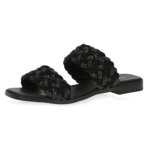 CAPRICE Klapki damskie 9-9-27103-20 płaskie, Black Crystal, 39 eu