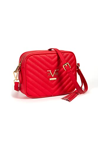 19V69 WŁOCHY - Kobiety Torba Księżyc Gold, WOMEN SHOULDER BAG Kobiety, czerwony