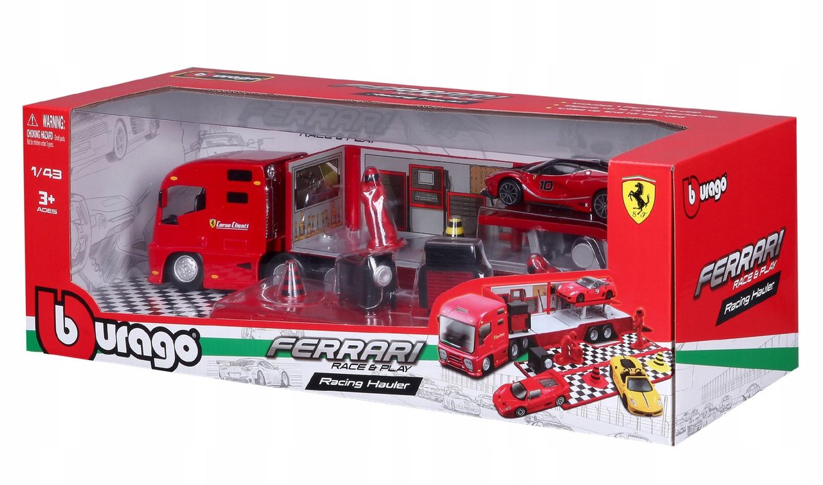 Bburago Ferrari Race & Play Racing Hauler 1:43)