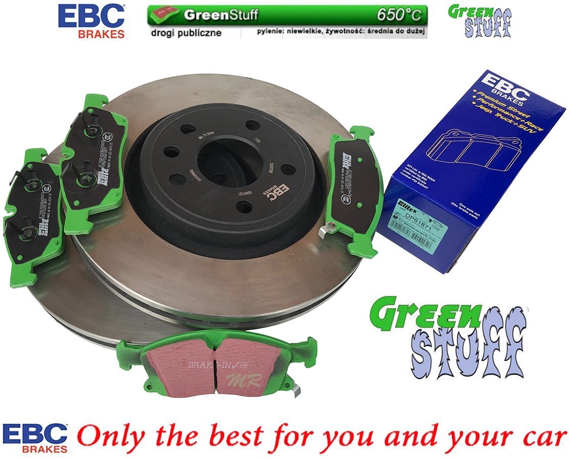 Przednie klocki GreenStuff + tarcze hamulcowe 350mm EBC seria PREMIUM Dodge Durango 2011-