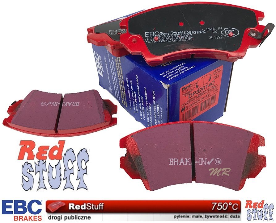 Przednie ceramiczne klocki hamulcowe EBC RedStuff Chevrolet Camaro 3,6 V6 -2015