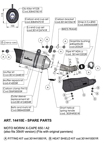LeoVince uchwyt do rury wydechowej, część zamienna, zestaw mocujący do układu wydechowego
