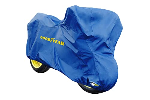 Goodyear Wytrzymały pokrowiec na motocykl Goodyear do przechowywania wewnątrz/na zewnątrz z otworem na kłódkę, rozmiar XL. Wymiary: 246 x 105 x 127 cm