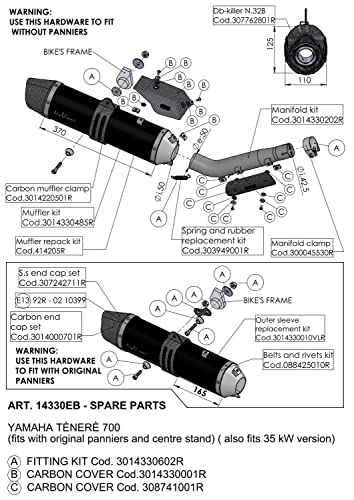 Zestaw uchwytów do rury wydechowej LeoVince Układ wydechowy do Yamaha XTZ