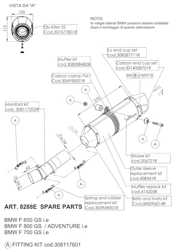 LeoVince zestaw części zamiennych do rury wydechowej do BMW F 650/800 GS