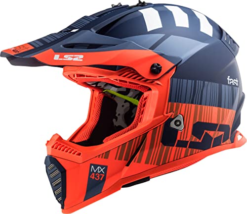 LS2, Kaski motocyklowe Fast evo Xcode mat Fluo pomarańczowo-niebieskie, rozmiar L