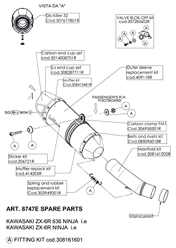 DB Killer zestaw części zamiennych LeoVince tłumik wydechowy EVO 2 S32