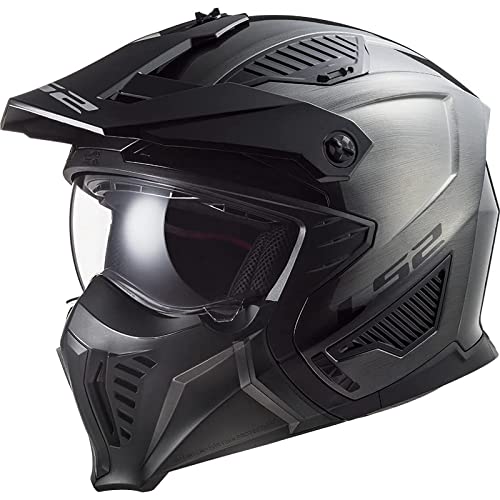LS2, crossoverowy kask motocyklowy DRIFTER Jeans titanium 2206, XXL