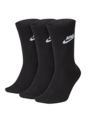 Nike, Odzież sportowa na co dzień, pończochy średniej długości (3 pary), czarny/biały, M, unisex dla dorosłych
