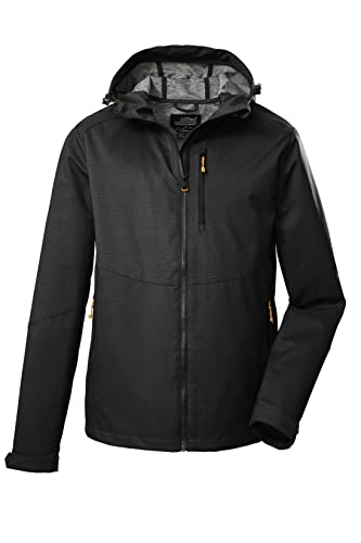 Killtec Męska kurtka softshellowa / outdoorowa kurtka z kapturem KOS 84 MN SFTSHLL JCKT; czarna, 4XL, 39142-000