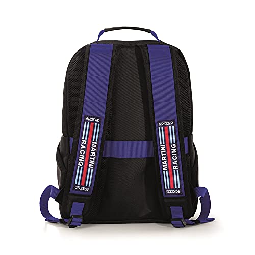 Sparco 016440MRAZ, Martini-R Czarny/Niebieski Plecak sceniczny Unisex Dorosły, 42/50 EU, Czarny Niebieski
