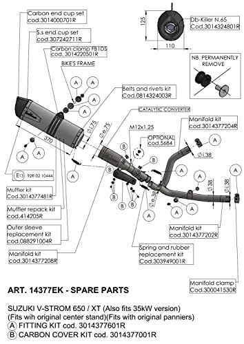 LeoVince uchwyt do rury wydechowej zestaw części zamiennych do Suzuki V-Strom 650