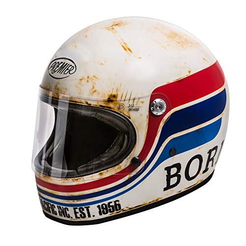 Premier Kask Mx Btr 8 Bm,Biały/Czerwony/Niebieski,Xs