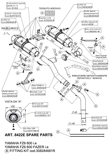 Zestaw części zamiennych LeoVince nasadka do rury wydechowej S06406, Ø 54 mm