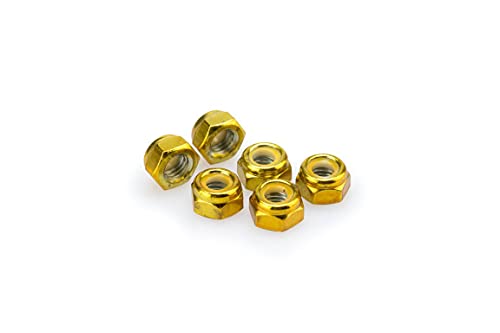 Puig 0832G Blister 6 Nakrętki, Blokujący, M8, Kolor Złoto