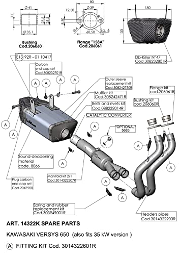 Uchwyt do rury wydechowej część zamienna zestaw LeoVince zestaw mocujący układ wydechowy do Kawasaki Versys 650 rok produkcji 2017