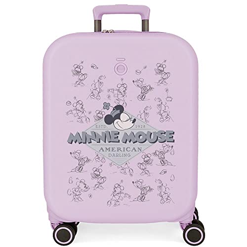Disney Minnie Happiness Walizka kabiny Fioletowy 40x55x20 cms Twarde ABS Zamknięcie TSA Wbudowany 37L 2,74 kg 4 koła Podwójne bagaż ręczny, Fioletowy, Maleta de cabina, Walizka kabinowa