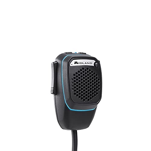 Midland Zestaw głośnomówiący CB 4-pinowy, podwójny mikrofon z kierownicą PTT, profesjonalny zestaw do jazdy, przycisk Bluetooth LE, nadajnik Bluetooth, mikrofon bezprzewodowy, czarny