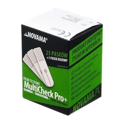 Novama MULTICHECK PRO+ Paski testowe na kwas moczowy 25szt
