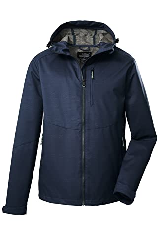 Killtec Męska kurtka softshell / kurtka outdoorowa z kapturem KOS 84 MN SFTSHLL JCKT; granatowa, 4XL, 39142-000