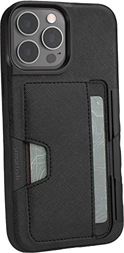 Smartish iPhone 13 Pro Max portfel etui - portfel Slayer Vol. 2 [wąski + ochronny] etui na karty kredytowe z podpórką - czarny krawat Affair