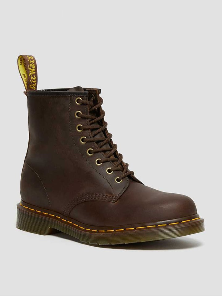 Dr. Martens Skórzane botki w kolorze brązowym