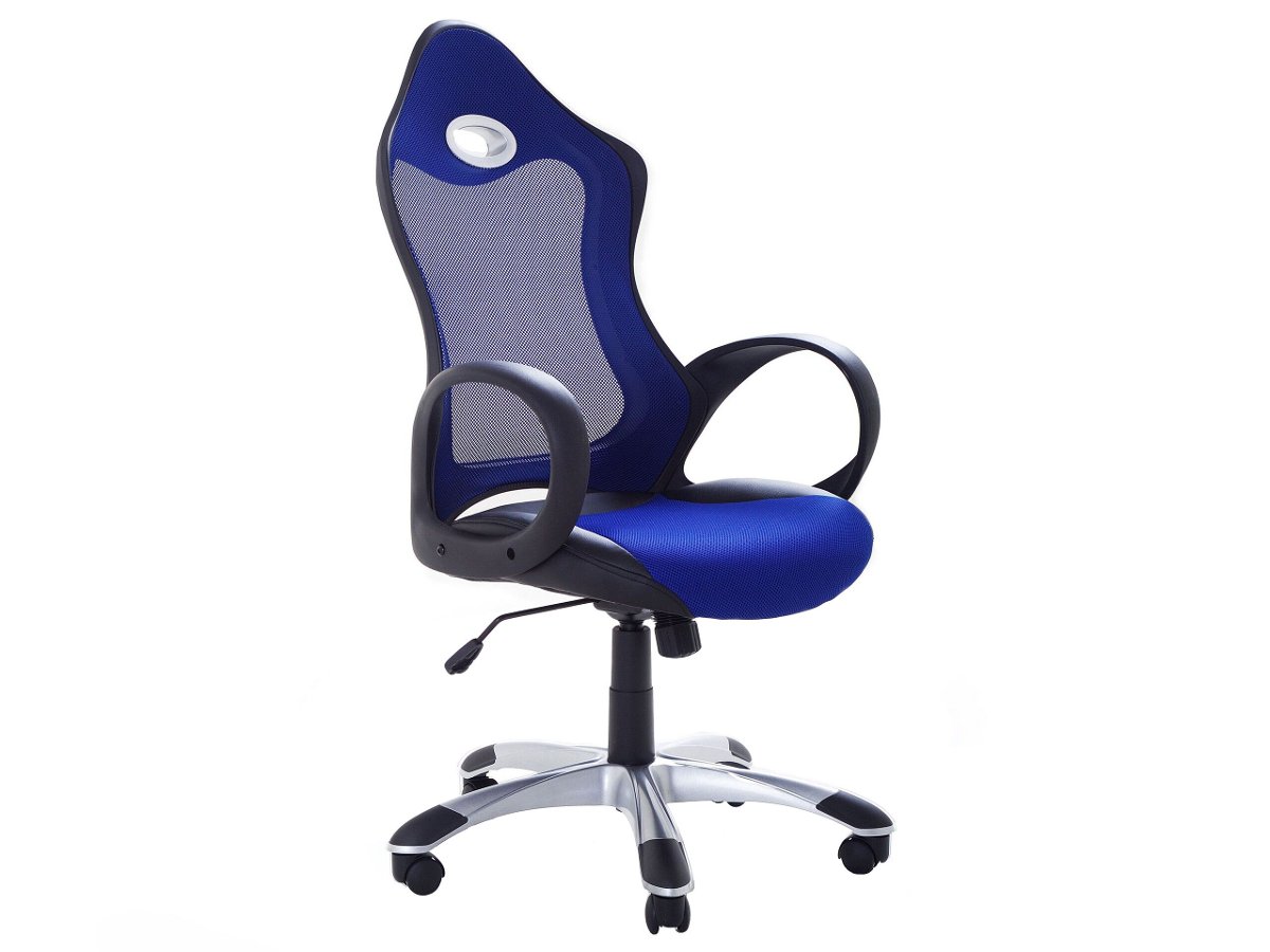 Beliani Krzesło biurowe niebieskie - obrotowe fotel komputerowy iCHAIR
