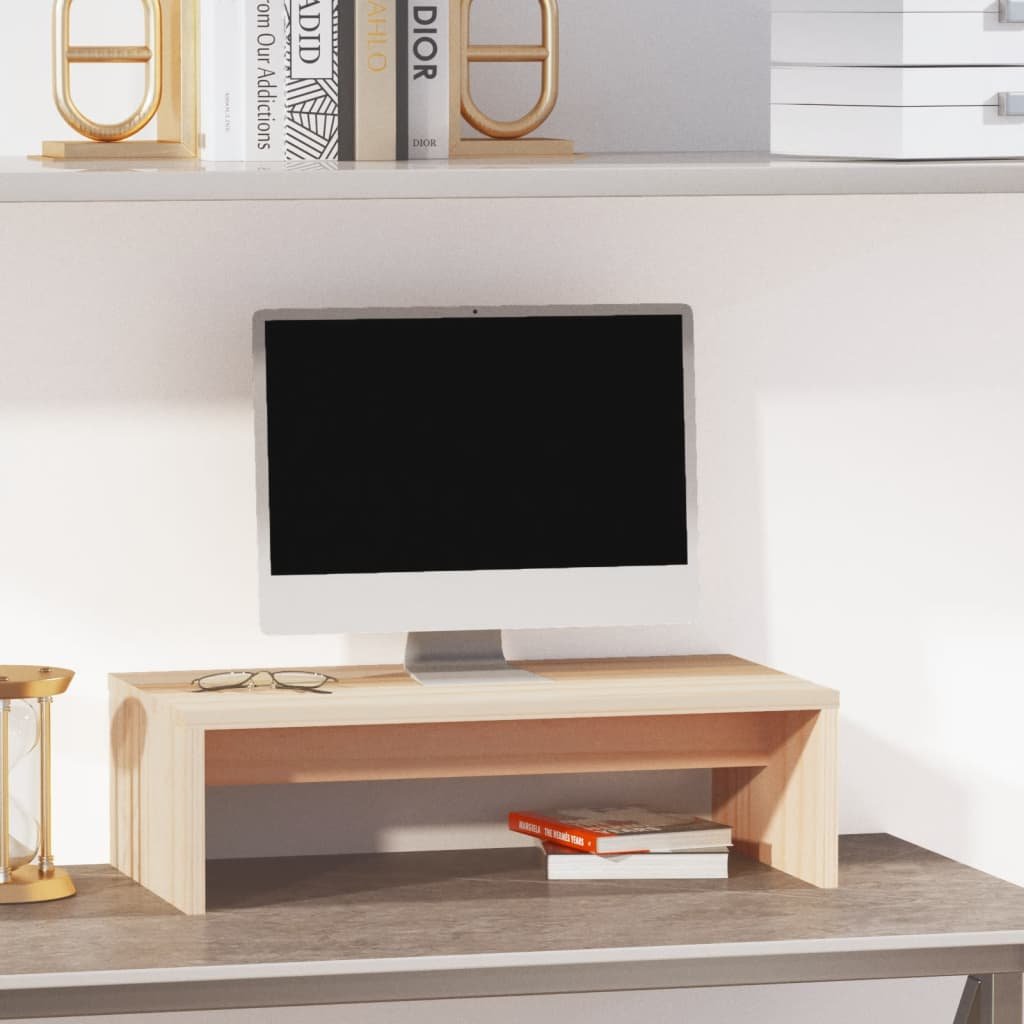 Lumarko Podstawka na monitor, 50x27x15 cm, lite drewno sosnowe