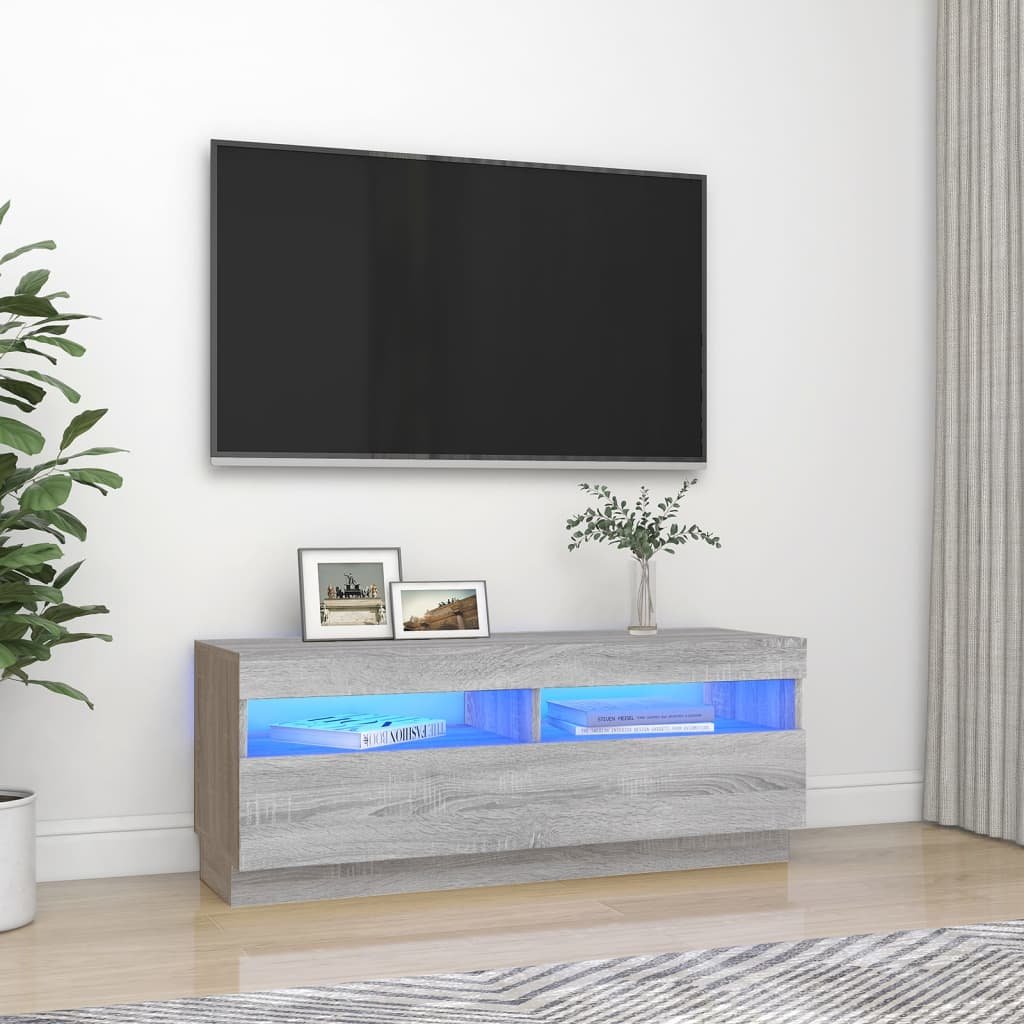 Фото - Підставка / кріплення DAB Pumps Szafka pod TV z oświetleniem LED, szary dąb sonoma, 100x35x40cm Lumarko! 