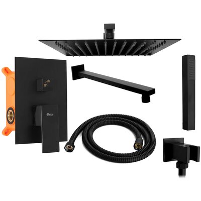 Rea P6920 ZESTAW NATRYSKOWY PODTYNKOWY FENIX CZARNY + BOX kompletny)