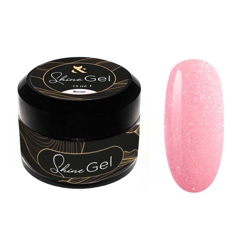 F.O.X Shine Gel Rose żel budujący różowy z brokatem 15ml do paznokci