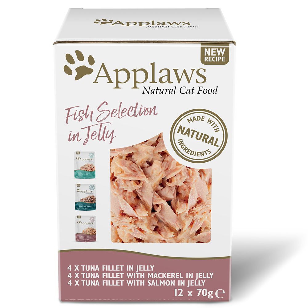 Pakiet mieszany Applaws w galarecie, 12 x 70 g - Pakiet rybny (3 smaki)
