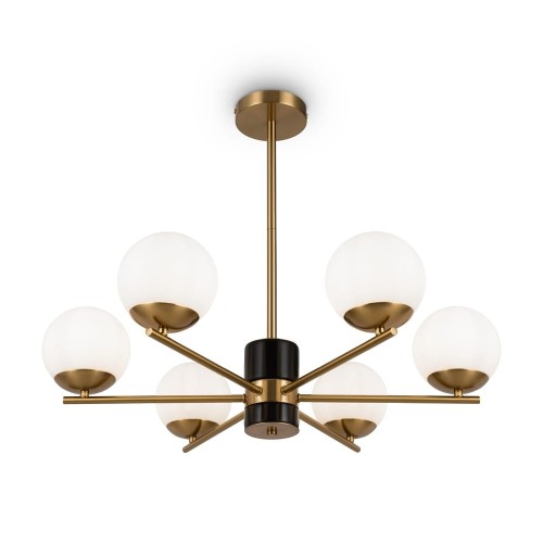 Marble lampa wisząca 6-punktowa mosiądz MOD187PL-06BS