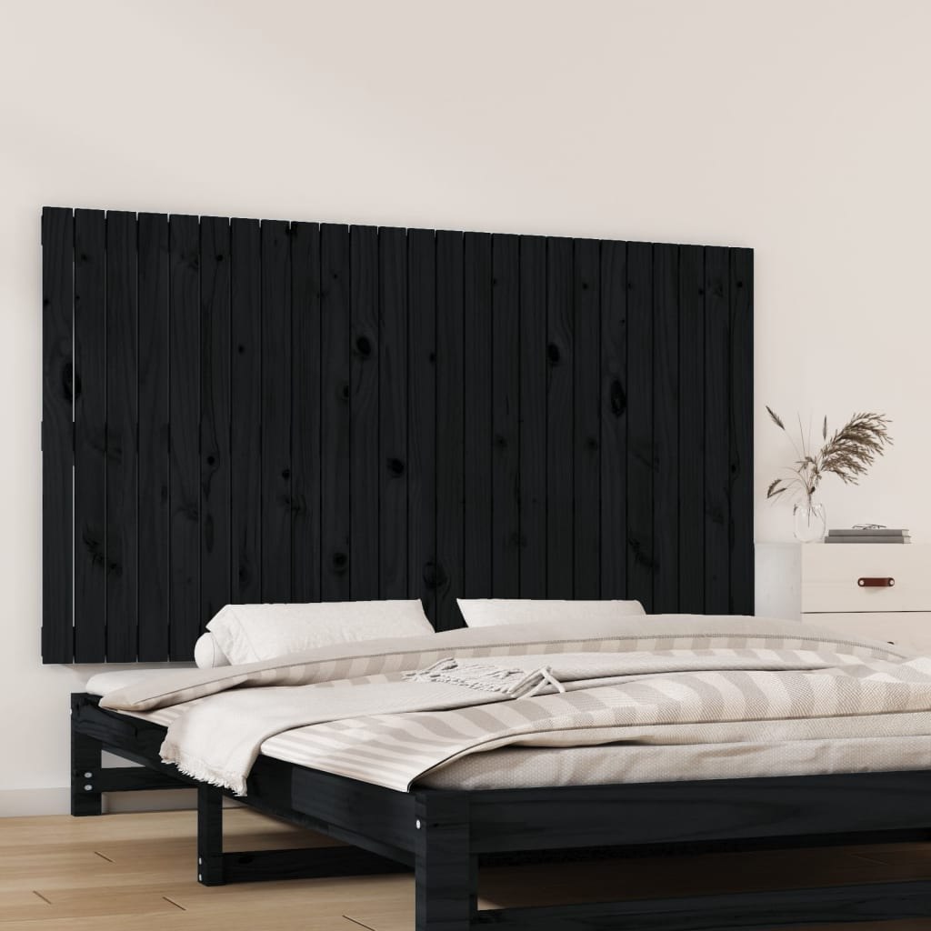 Wezgłowie łóżka, czarne, 159,5x3x90 cm, lite drewno sosnowe Lumarko!